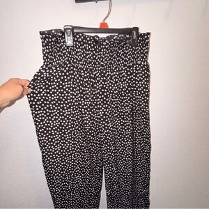 Free People Black & White Polka Dot Wide Leg Pants